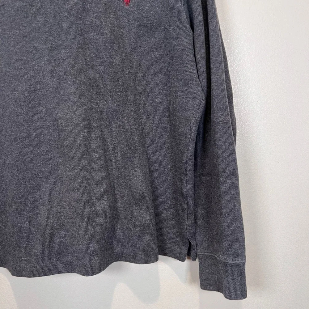 Polo Ralph Lauren Mens 1/4 Zip Pullover SMALL Regular Fit Cotton Grey Solid